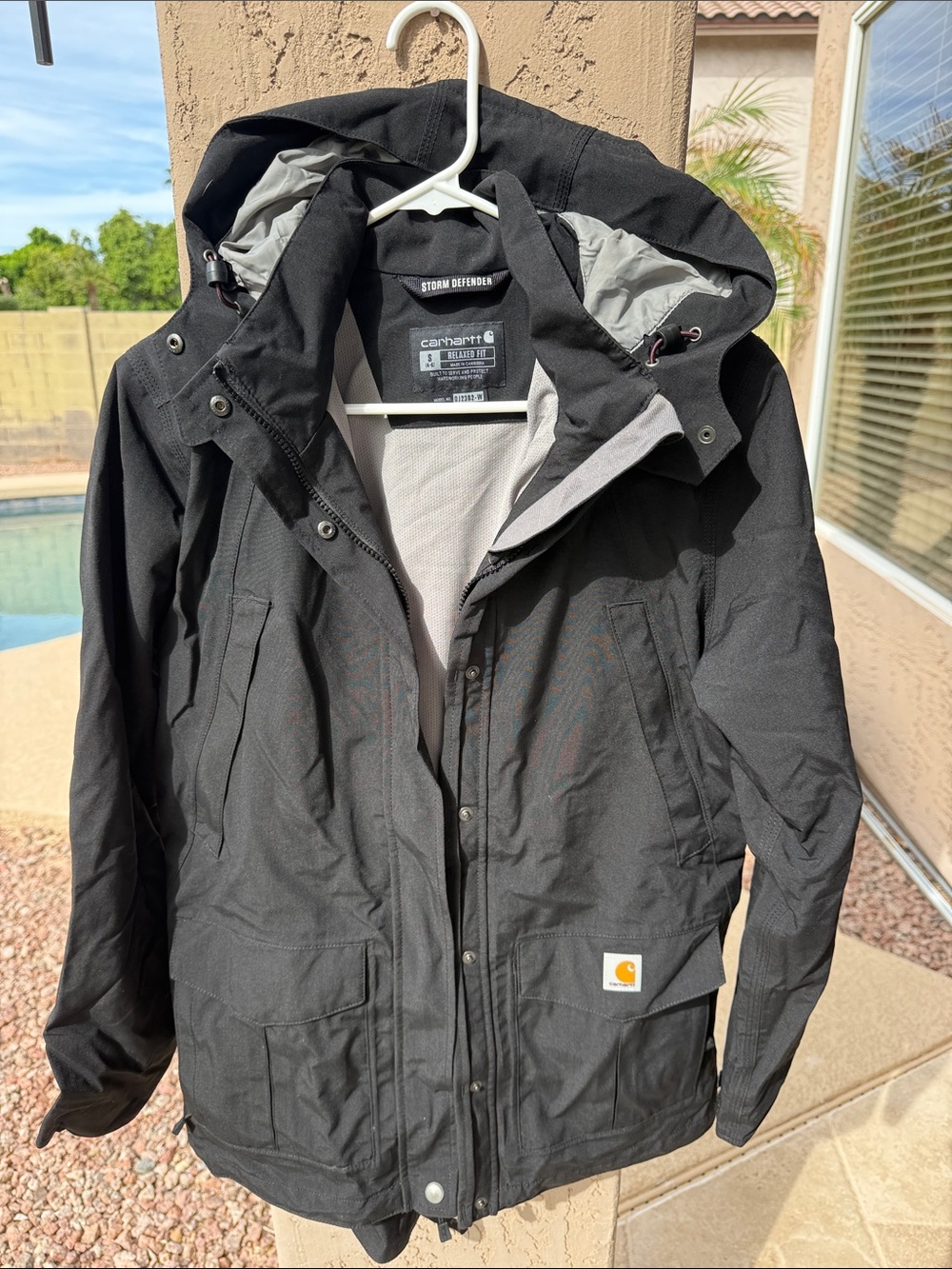 Carhartt Storm Defender Waterproof Jacket Removable Hood Women’s Small